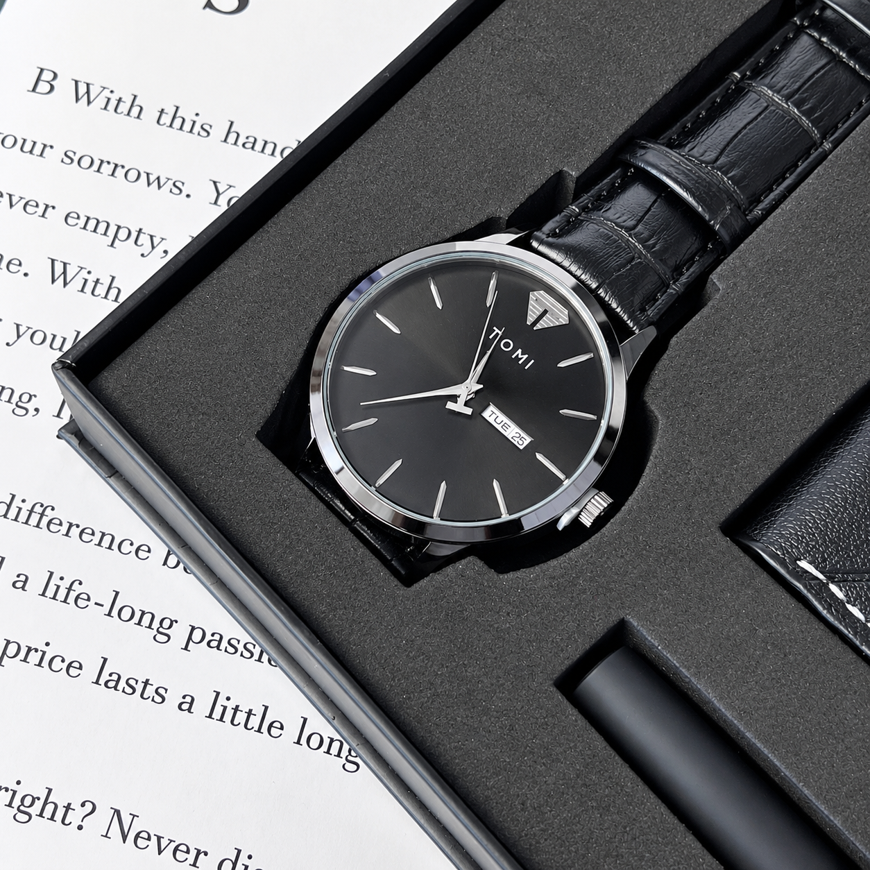 Set de reloj TOMI para hombre con billetera y lapicero - Dressygt