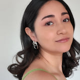 Aretes colgantes de círculo doble