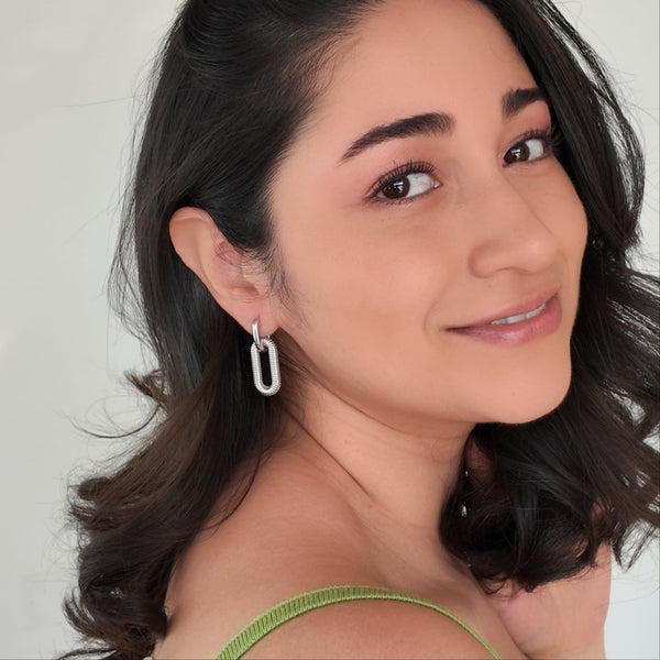 Aretes con diseño de ovalo
