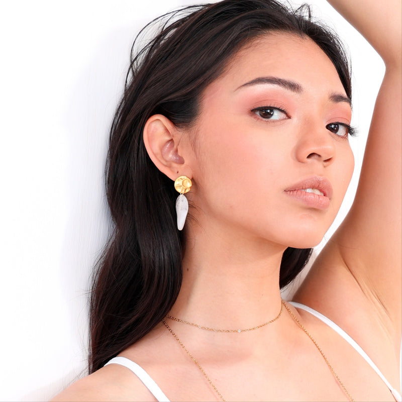 Aretes piedra colgantes