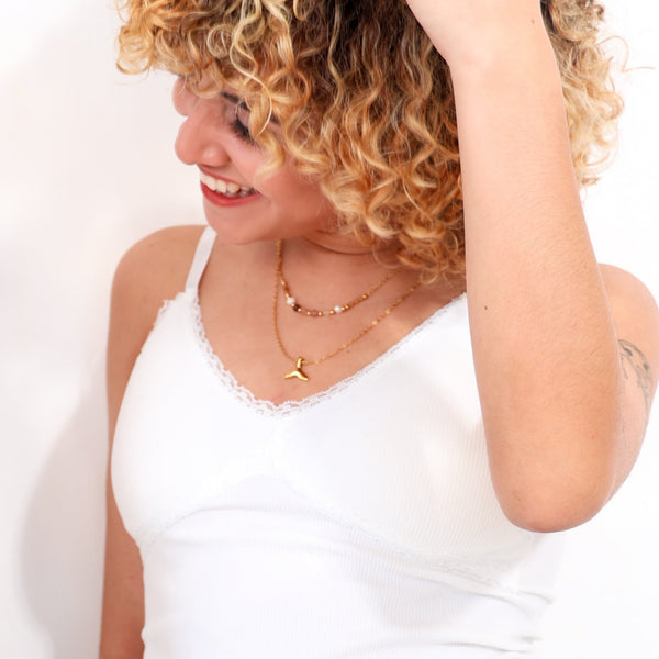 Collar doble con diseño de sirena