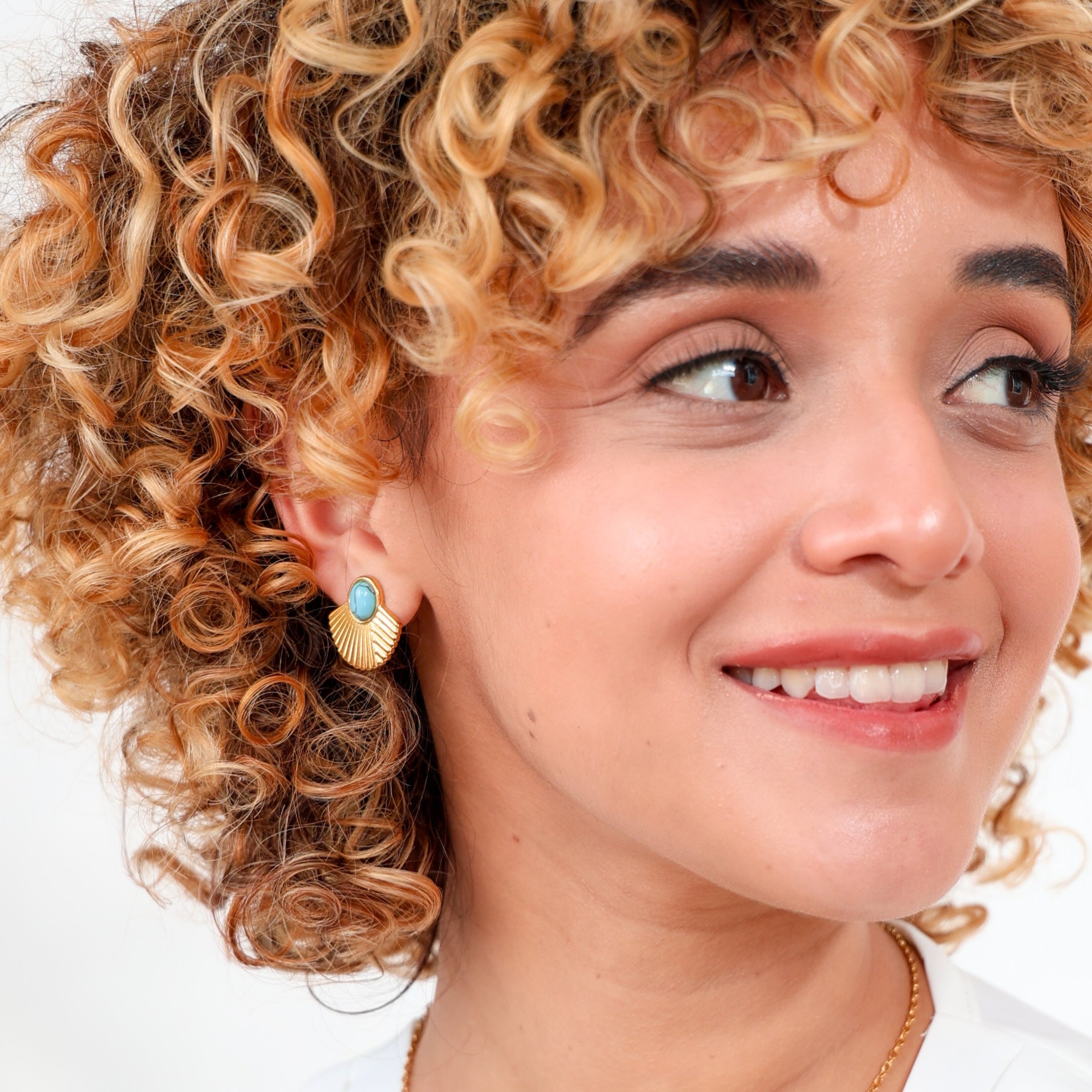 Aretes dorado y verde - Dressygt