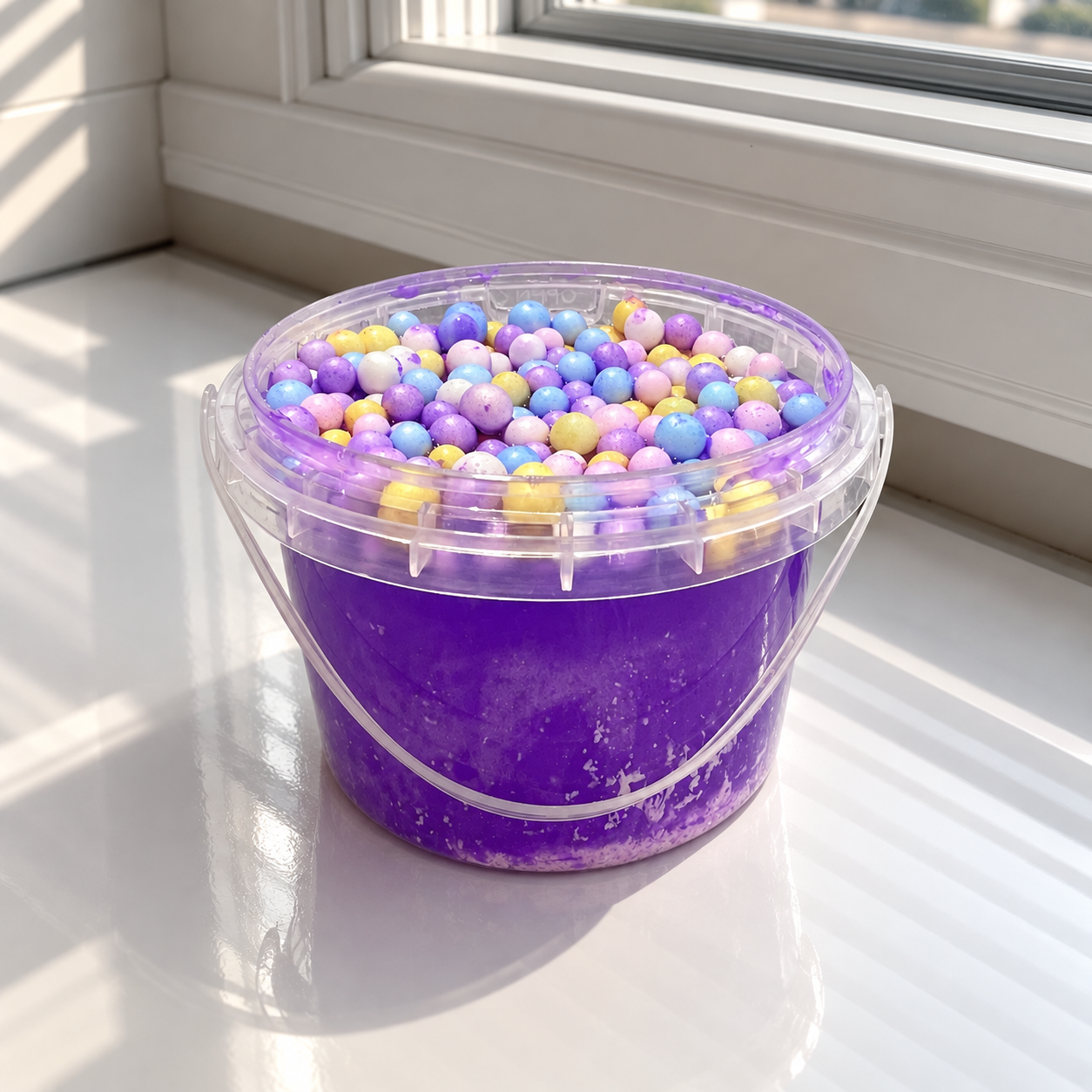 Slime bubble con bolitas de colores