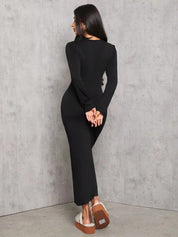 Vestido ajustado manga larga