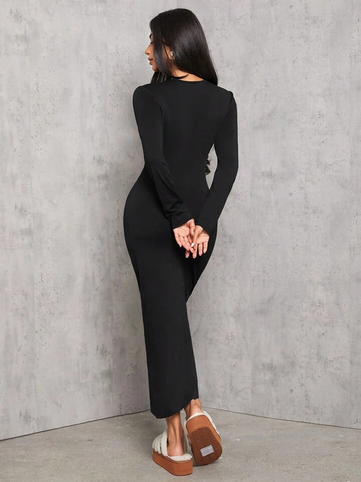 Vestido ajustado manga larga