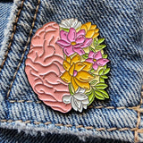 Pin de cerebro floral