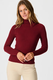 Blusa de cuello alto y manga larga