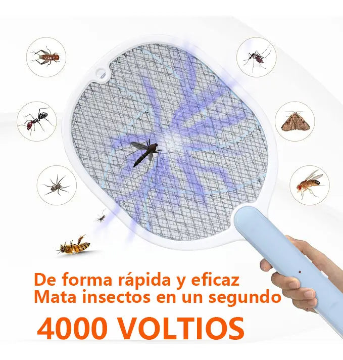 Raqueta eléctrica mata mosquitos recargable