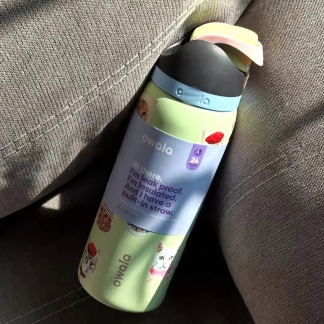 Termo tipo Owala con diseño de gatos - Dressygt