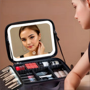 Cosmetiquera con espejo LED para maquillaje - Dressygt