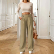 Pantalón de cintura alta wide leg - Dressygt