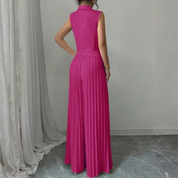 Conjunto elegante de chaleco y pantalón plisado - Dressygt