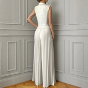 Conjunto elegante de chaleco y pantalón plisado - Dressygt