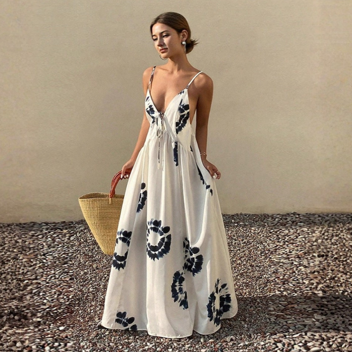 Vestido largo con estampado floral - Dressygt