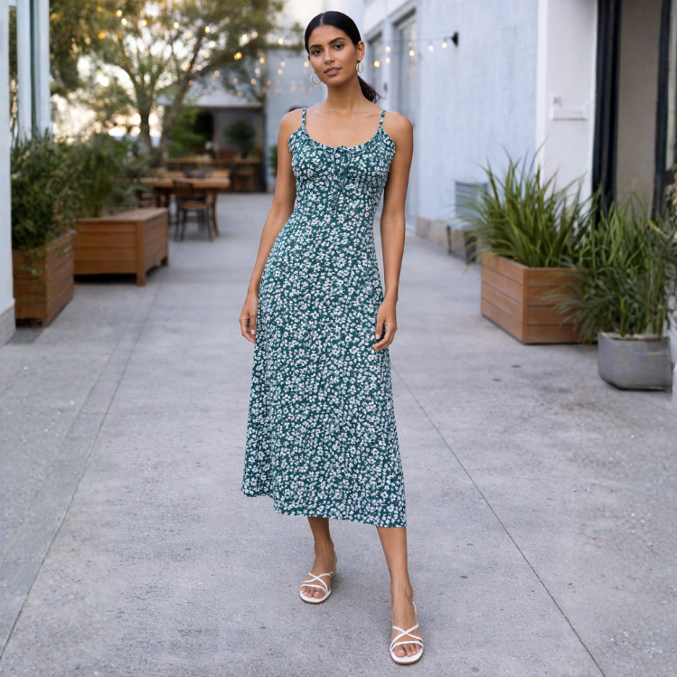 Vestido largo floteado - Dressygt