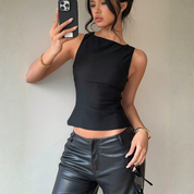 Blusa sin mangas con moño en la espalda - Dressygt