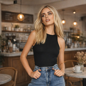 Body negro de cuello redondo - Dressygt