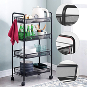 Carrito organizador metálico con ruedas de 4 niveles - Dressygt