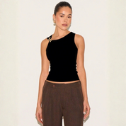 Top asimétrico con detalle dorado - Dressygt