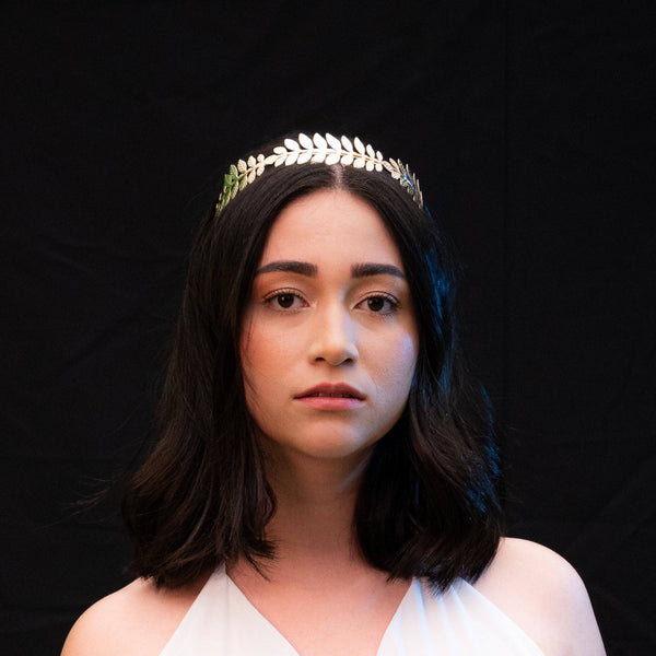 Diadema de hojas gold