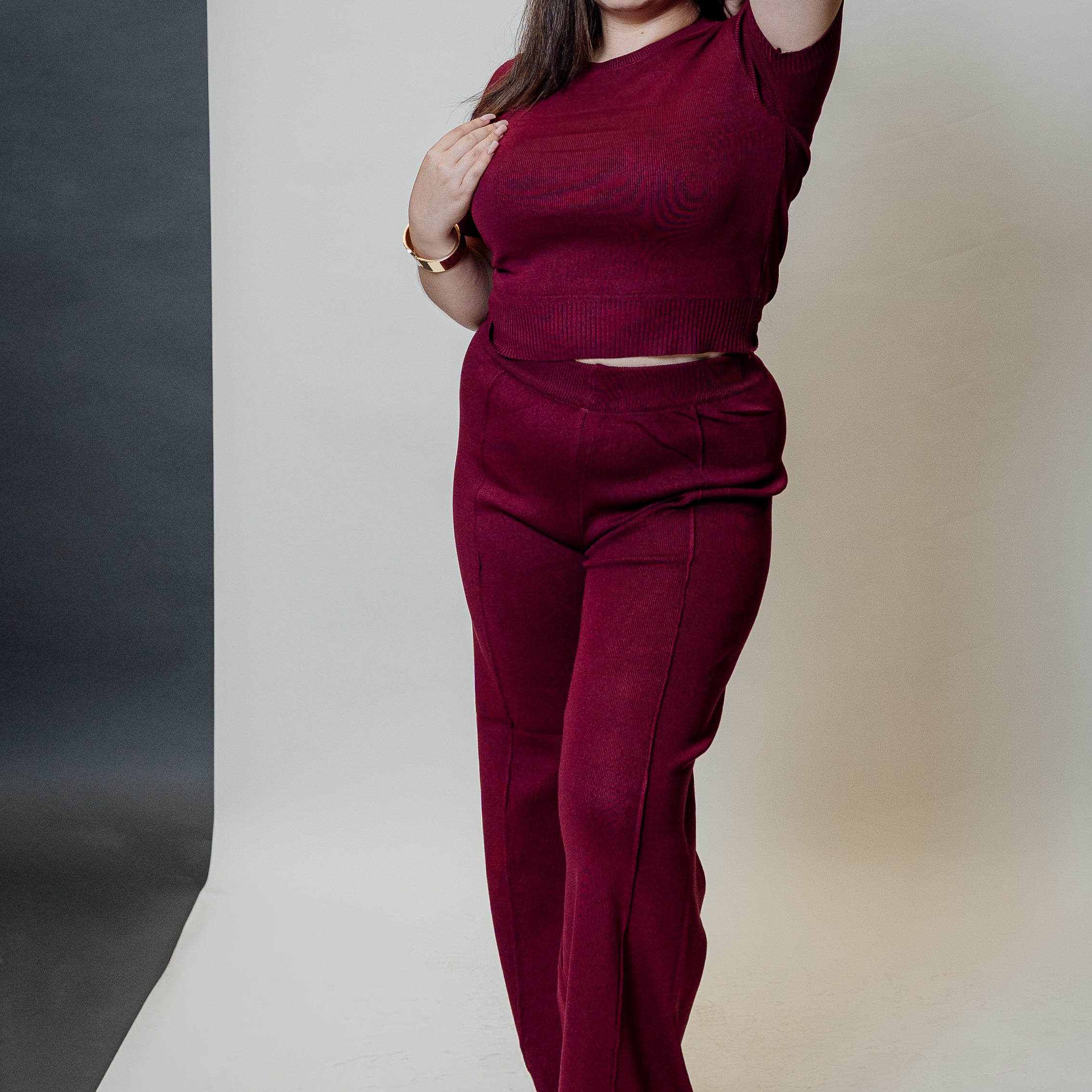 Conjunto de dos piezas manga corta y palazzo