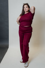 Conjunto de dos piezas manga corta y palazzo