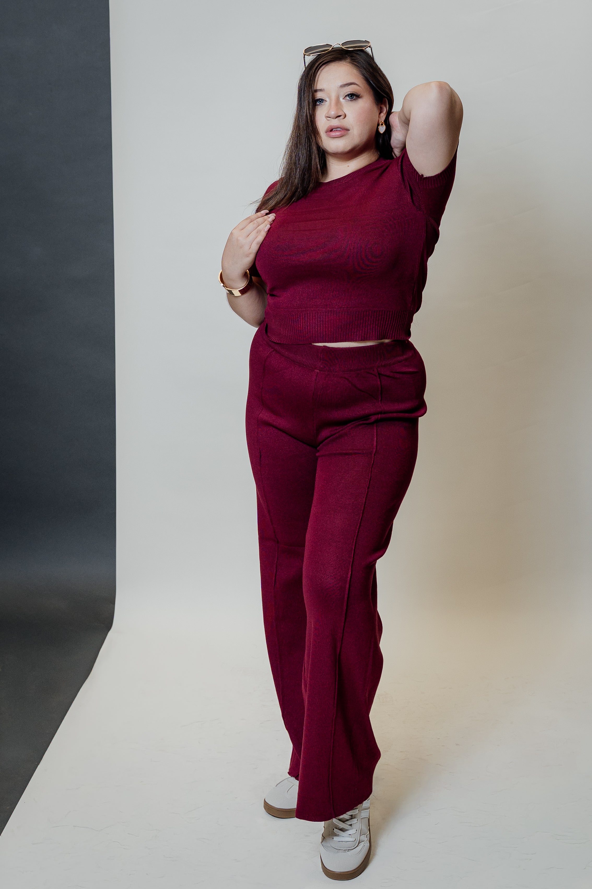 Conjunto de dos piezas manga corta y palazzo