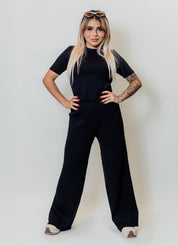 Conjunto de dos piezas manga corta y palazzo