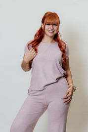 Conjunto comfy manga corta y pantalón palazzo