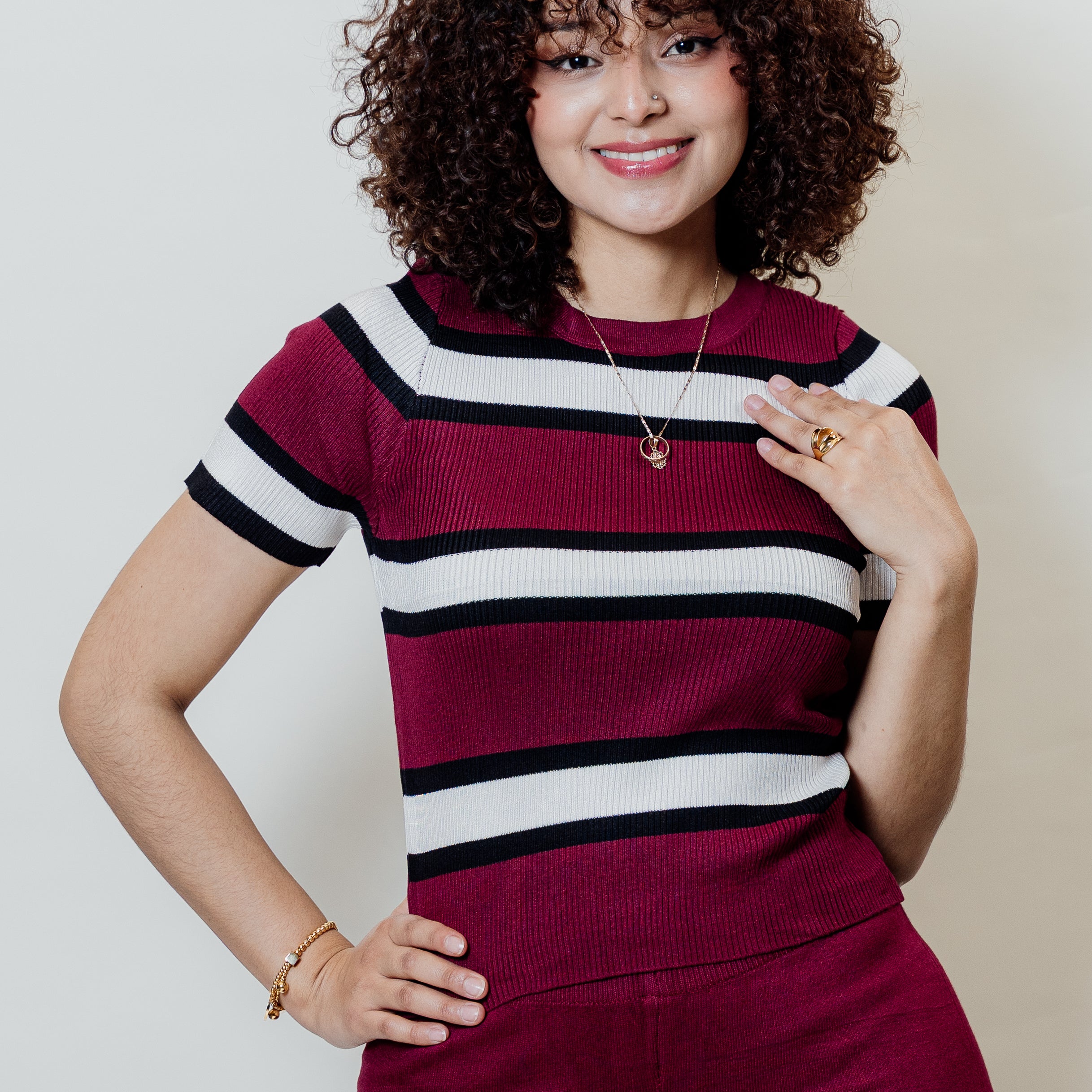 Conjunto de 2 piezas pantalón y blusa tela suave