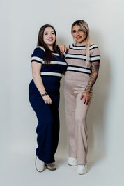 Conjunto de 2 piezas pantalón y blusa tela suave