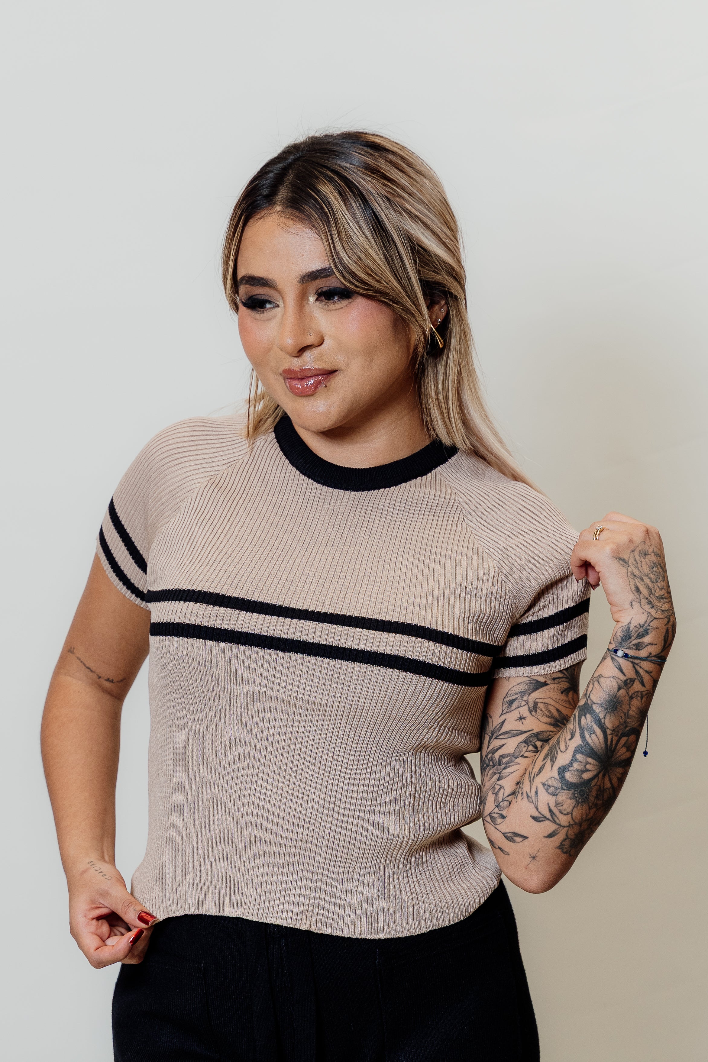 Blusa básica con rayas