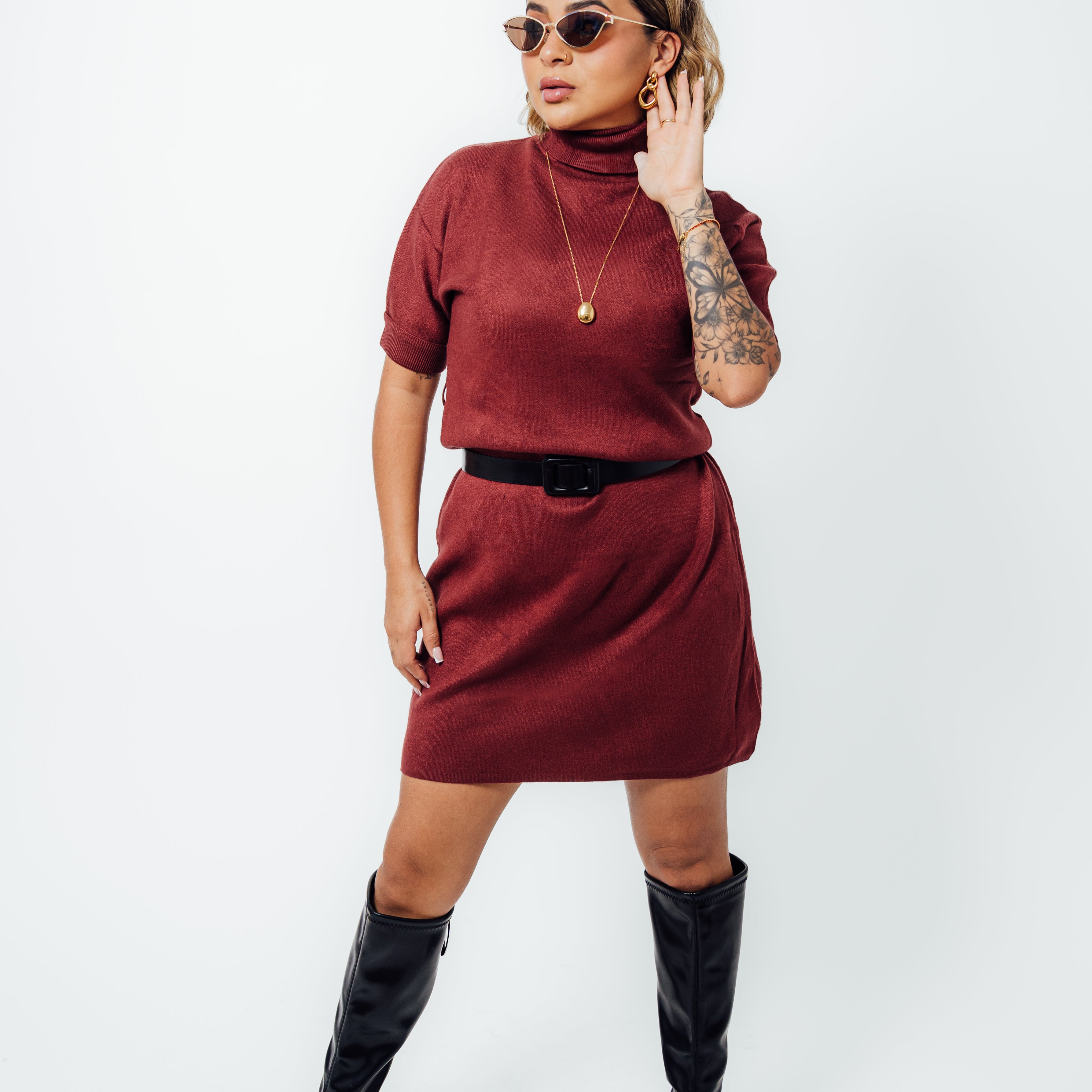 Vestido casual con cinturón