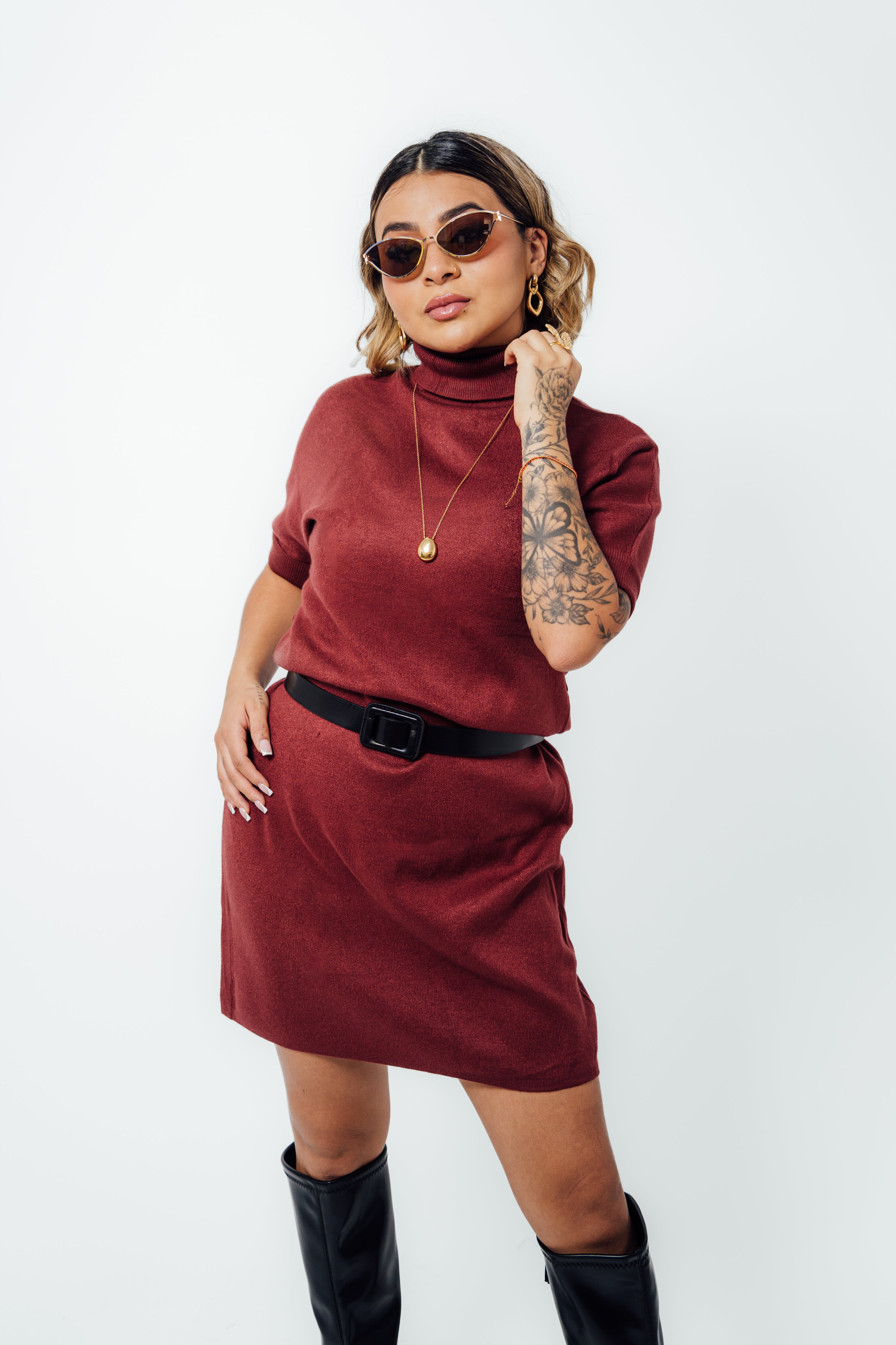 Vestido casual con cinturón