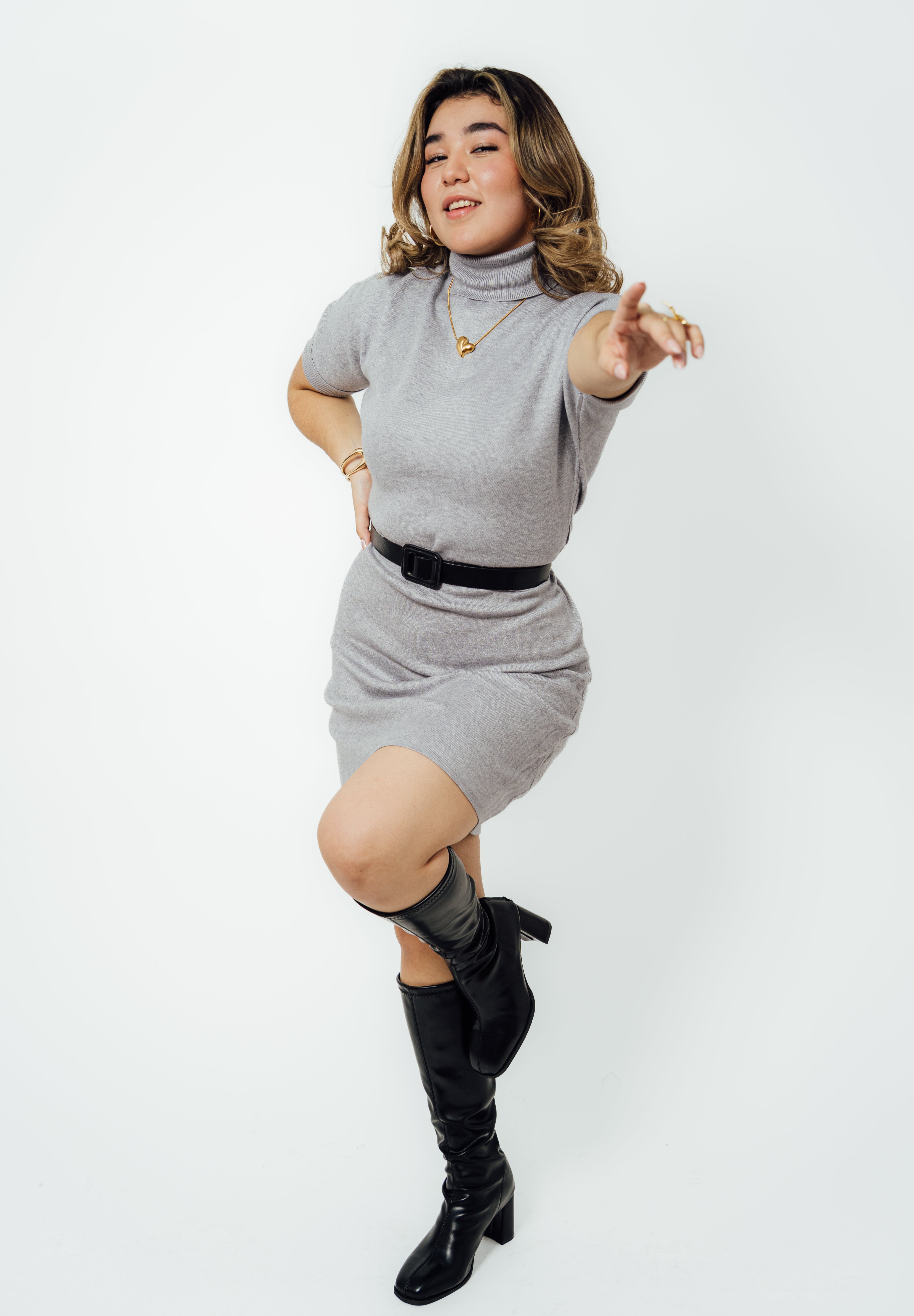 Vestido casual con cinturón