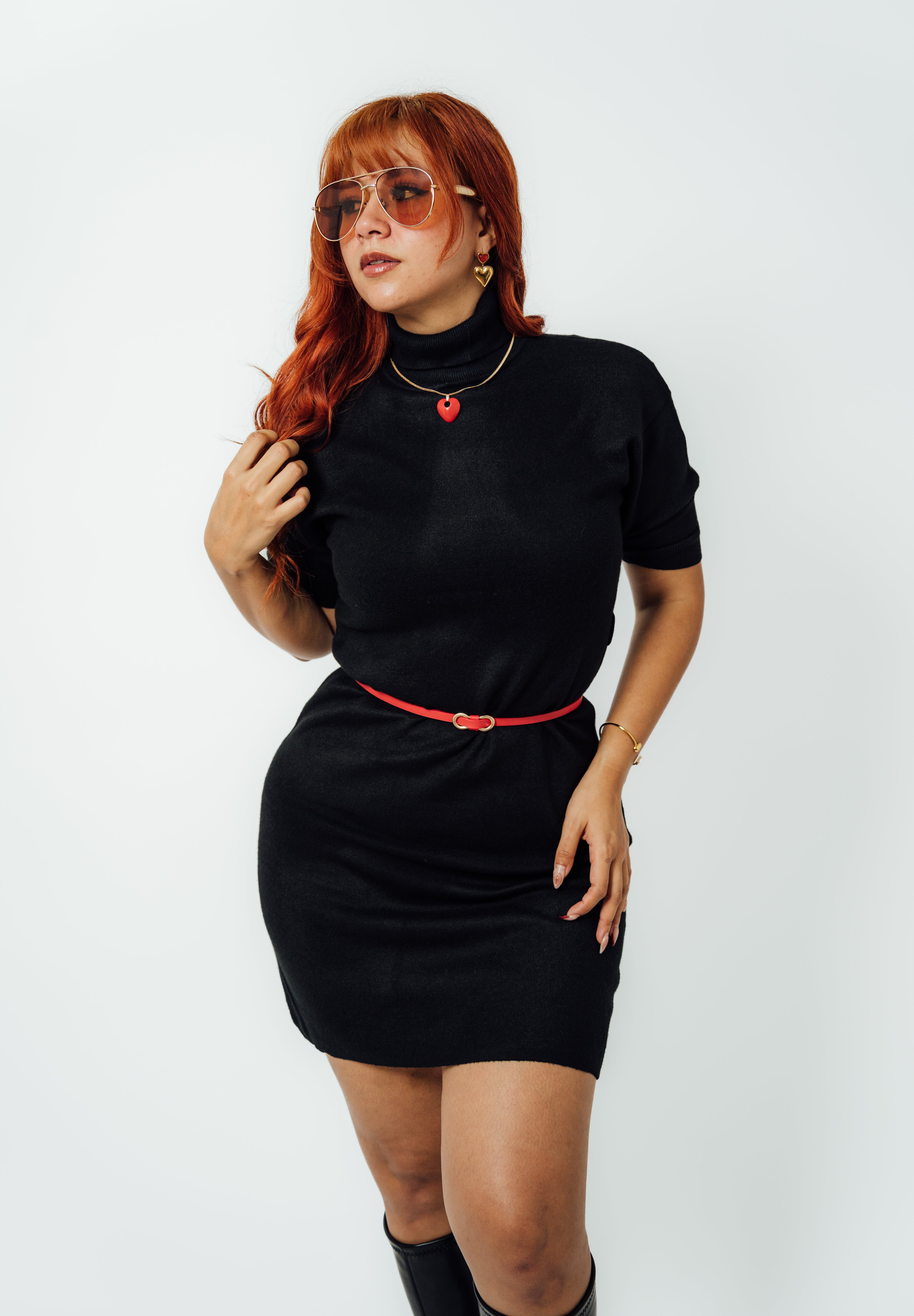 Vestido casual con cinturón