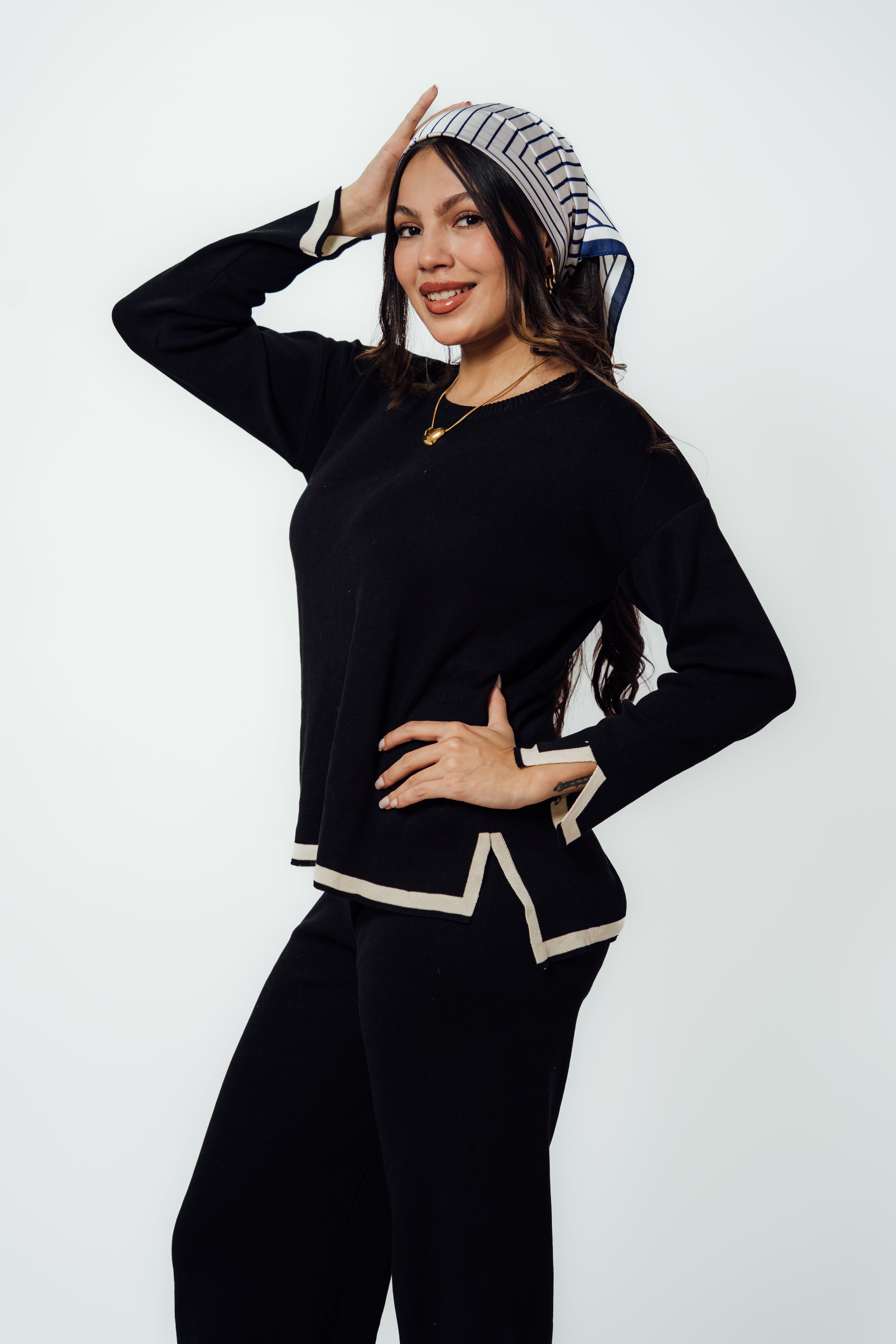 Conjunto knit minimalista de dos piezas