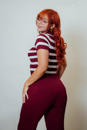 Conjunto de dos piezas estilo polo con pantalón palazzo