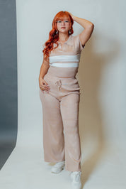 Conjunto dos piezas casual knit para mujer