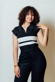 Conjunto dos piezas casual knit para mujer