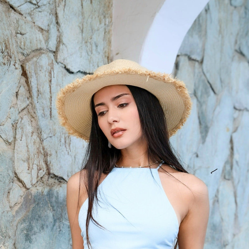 Sombrero playero con moña