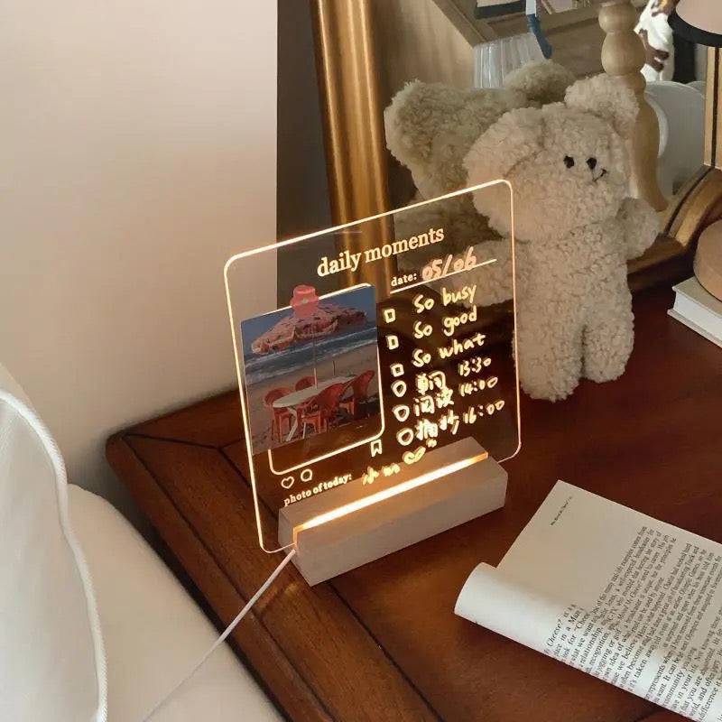 Pizarrón LED con luz decorativo