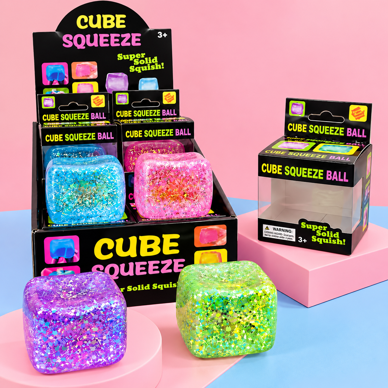 Cubo squishy con glitter antiestrés - Dressygt