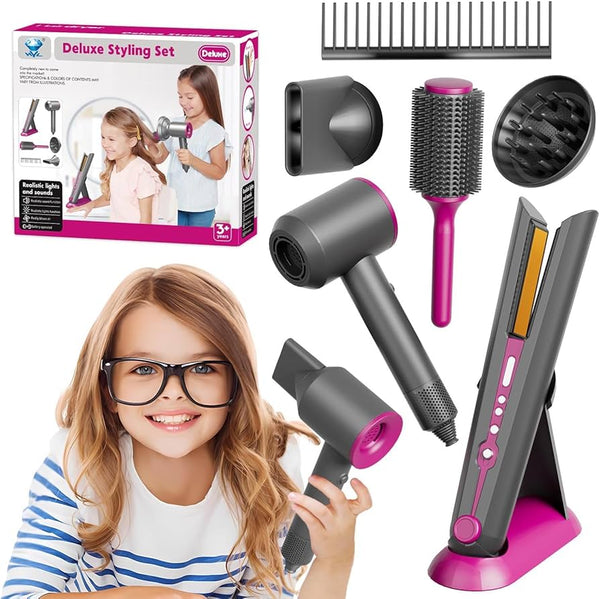 Juguete de secador y plancha de cabello