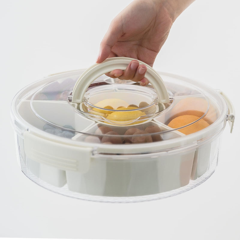 Organizador para alimentos  con divisiones y giratorio