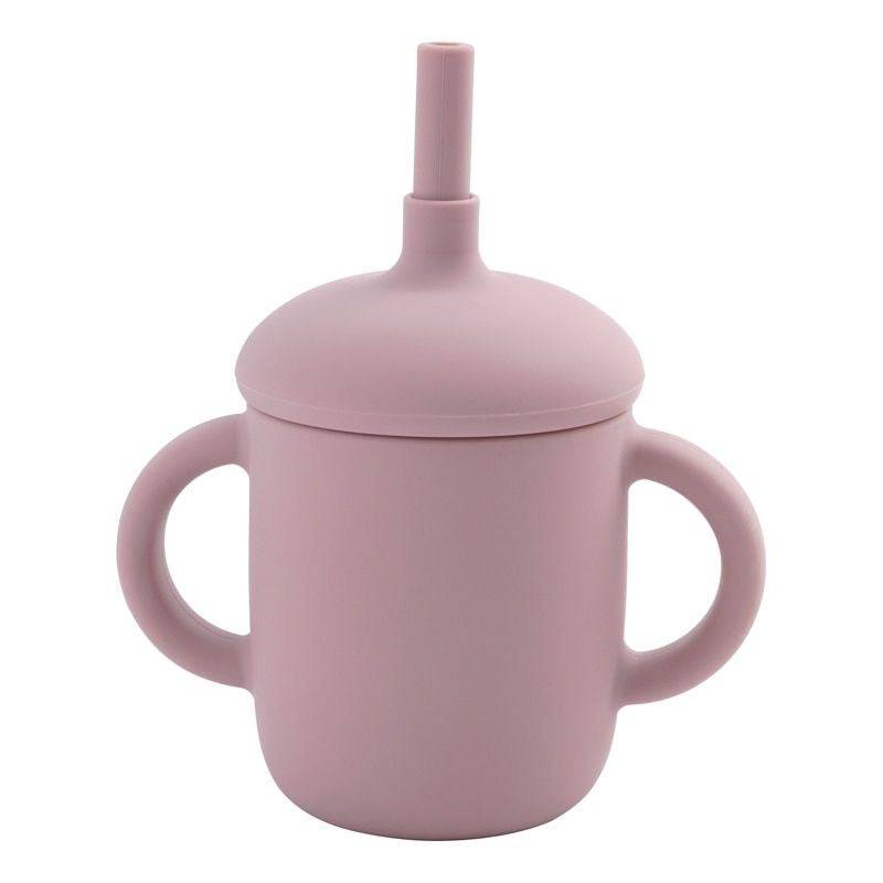 Vaso con pajilla de silicona para niños