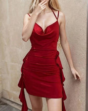 Vestido corto de espalda abierta