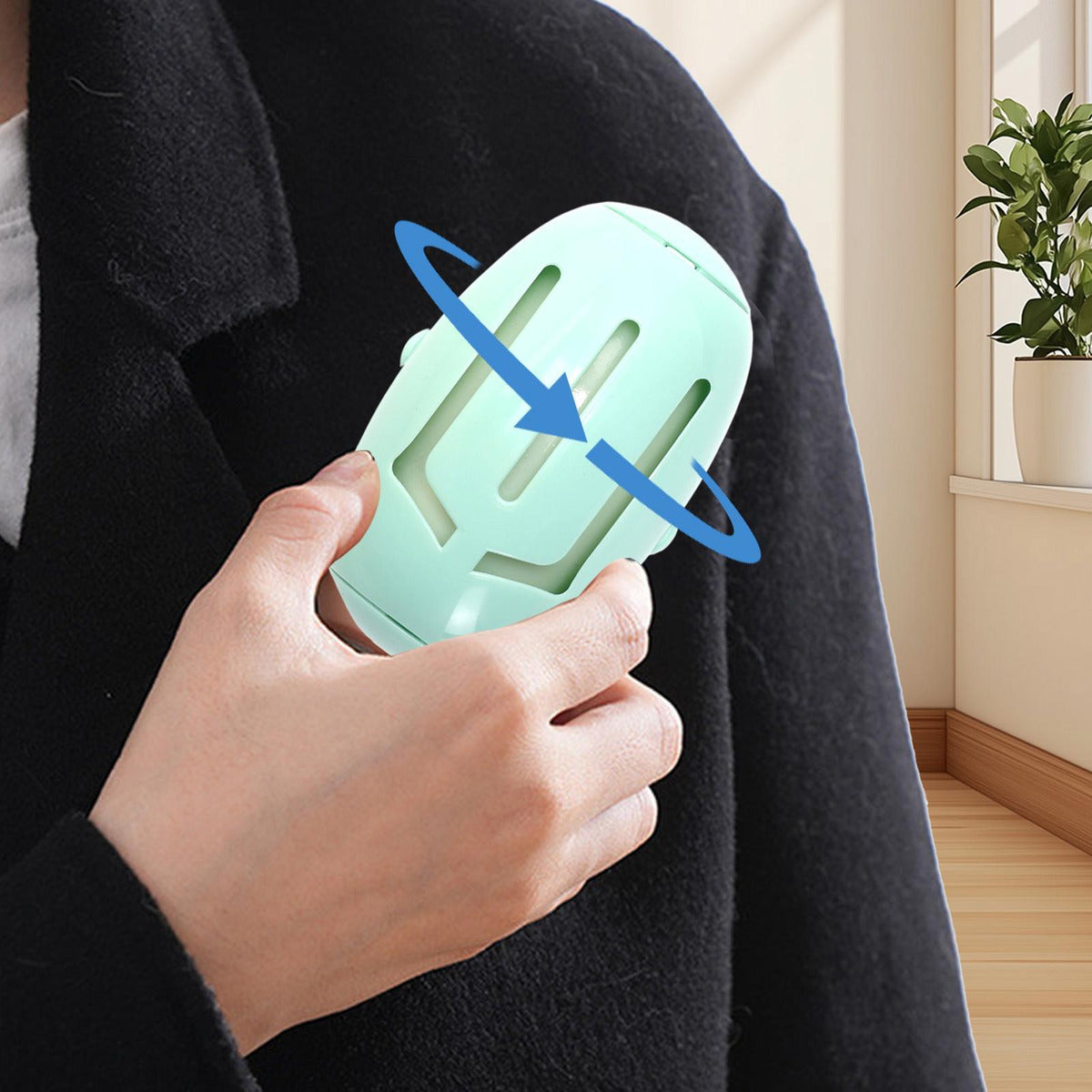 Quita pelusas tipo cápsula