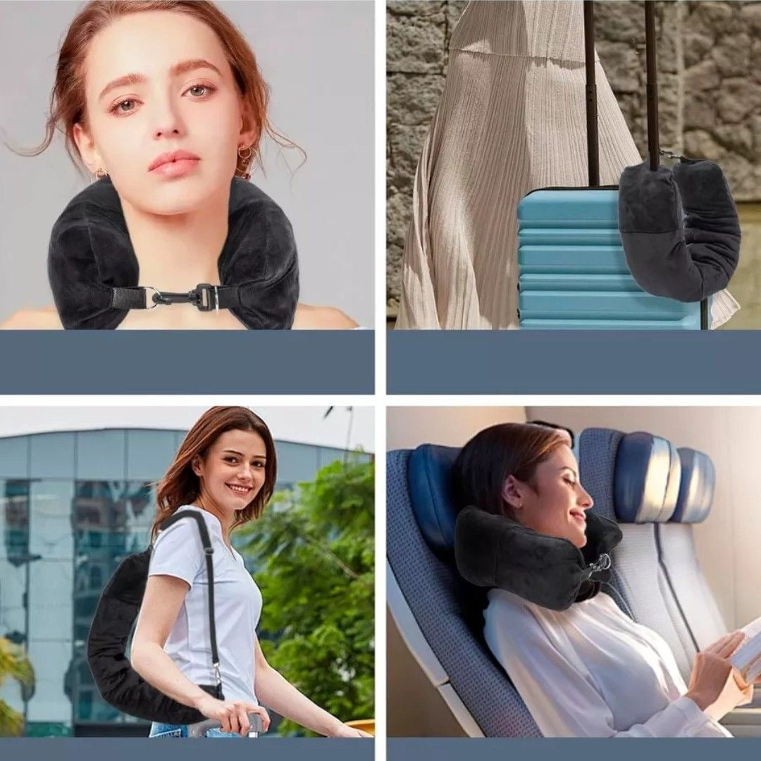 Cojín de cuello para viaje con bolsa interna