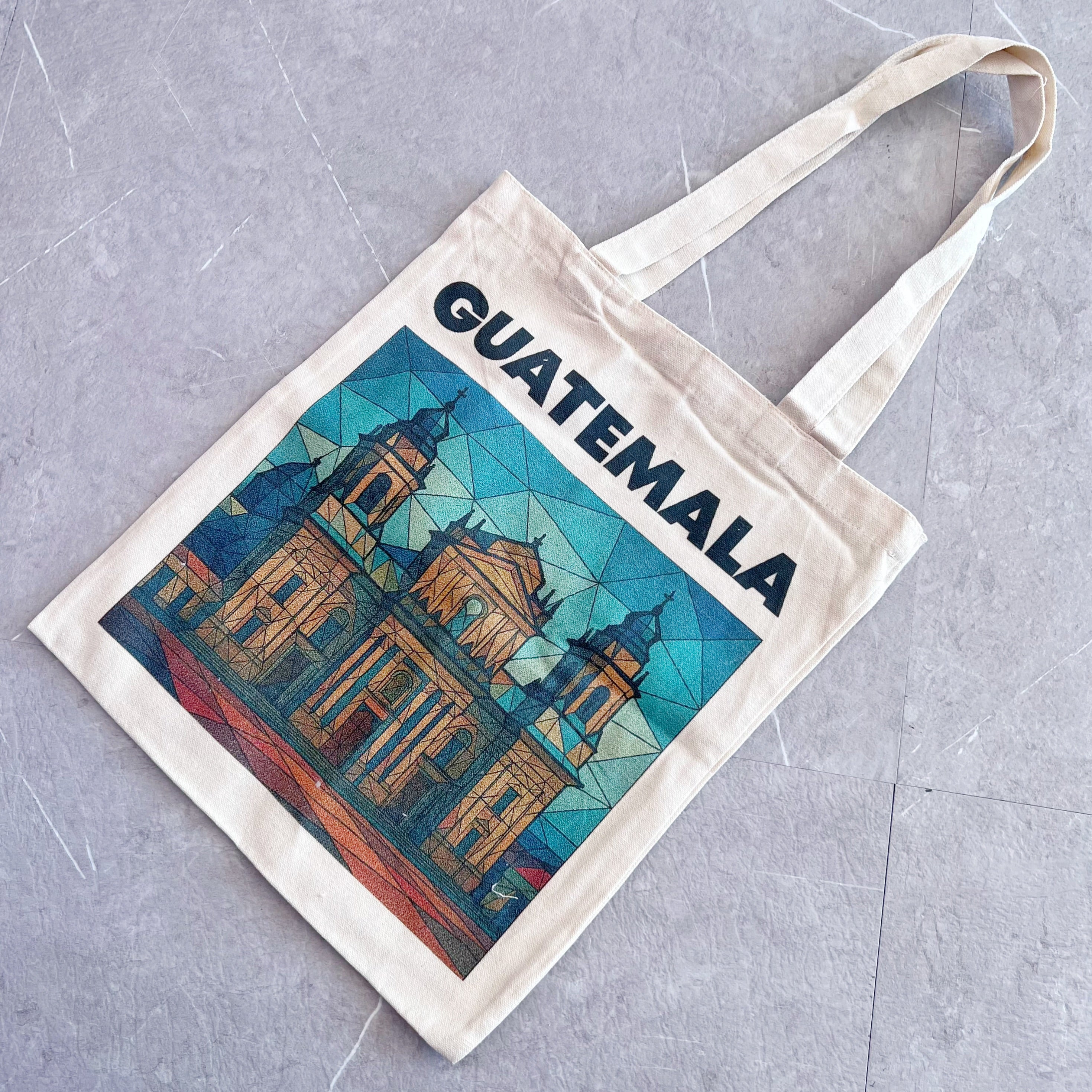Tote bag con estampado de iglesia de Guatemala